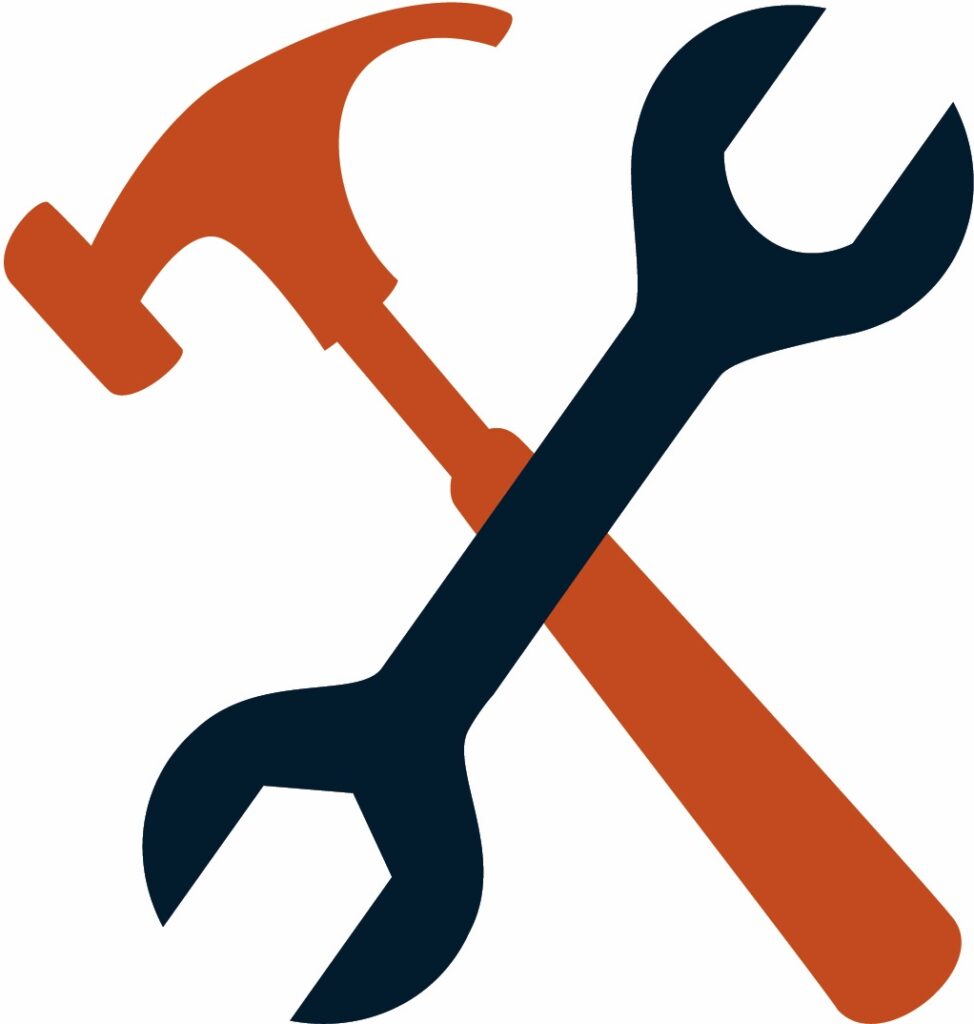 Maintenance & Repairs Hammer and wrench icon for maintenance and repairs