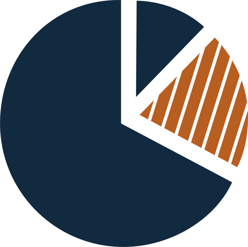Portfolio Maintenance & Management Pie chart icon for portfolio maintenance and management